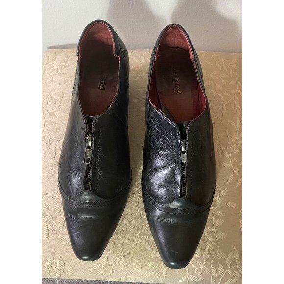 Josef Seibel Black Leather Zippered Heeled Bootie Shoes Size 7.5 M - Picture 3 of 9